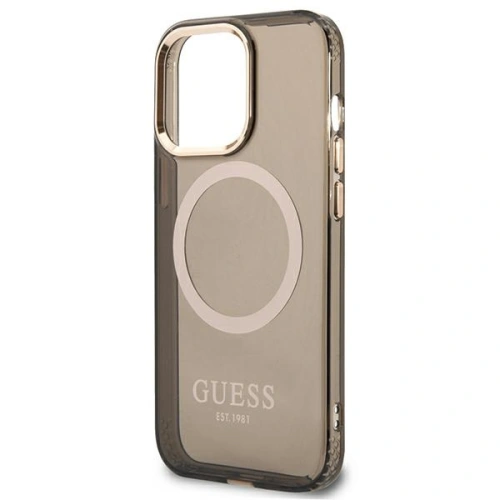 Etui Guess GUHMP13XHTCMK Apple iPhone 13 Pro Max czarny/black hard case Gold Outline Translucent MagSafe