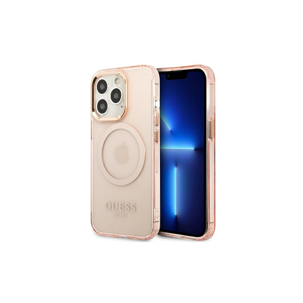 Hurtownia GSM - Etui Guess GUHMP13XHTCMP Apple iPhone 13 Pro Max rózsaszín/pink kemény tok Arany Körvonal Áttetsző MagSafe - GUE2248 - {ean13} - Hurt