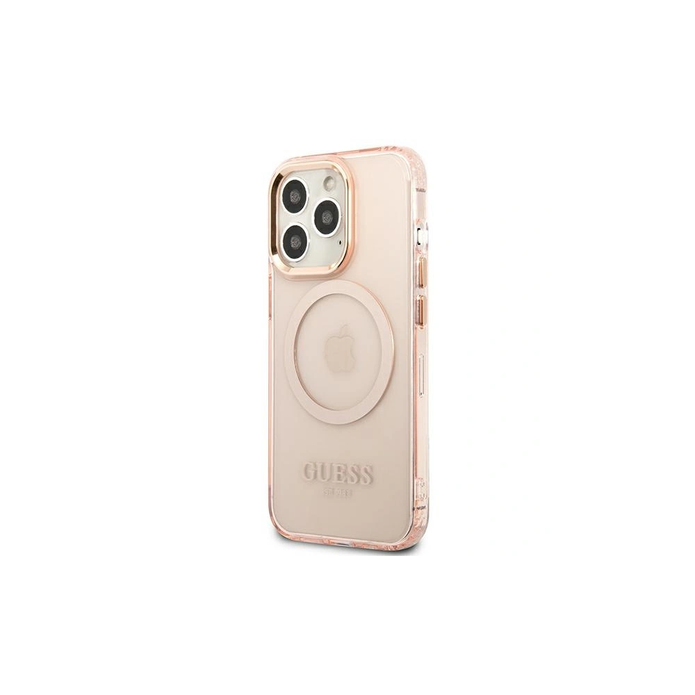 Hurtownia GSM - Etui Guess GUHMP13XHTCMP Apple iPhone 13 Pro Max rózsaszín/pink kemény tok Arany Körvonal Áttetsző MagSafe - GUE2248 - {ean13} - Hurt