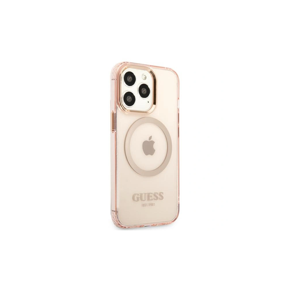 Hurtownia GSM - Etui Guess GUHMP13XHTCMP Apple iPhone 13 Pro Max rózsaszín/pink kemény tok Arany Körvonal Áttetsző MagSafe - GUE2248 - {ean13} - Hurt