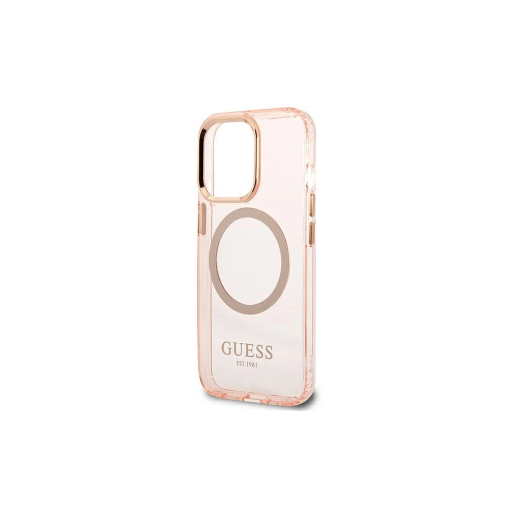 Hurtownia GSM - Etui Guess GUHMP13XHTCMP Apple iPhone 13 Pro Max rózsaszín/pink kemény tok Arany Körvonal Áttetsző MagSafe - GUE2248 - {ean13} - Hurt
