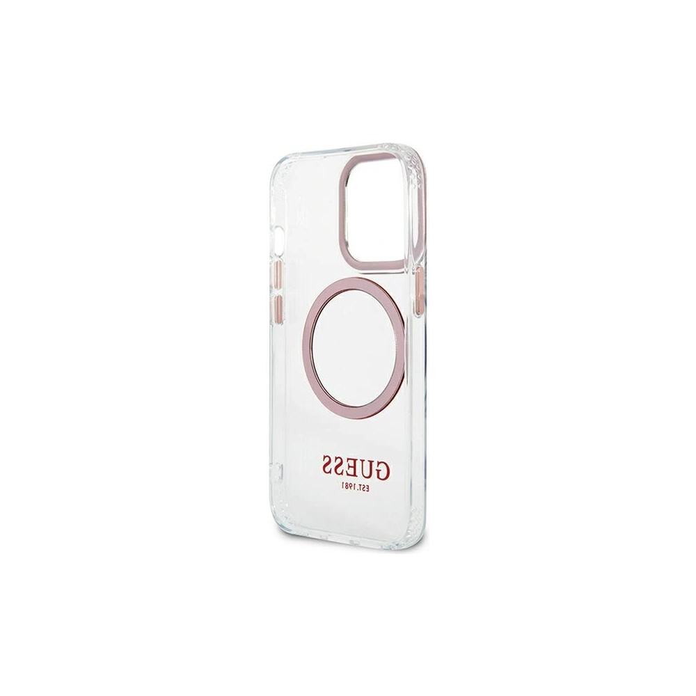 Wholesale Guess GUHMP13XHTRMP Apple iPhone 13 Pro Max pink hard case Metal Outline Magsafe - GUE2250 - {ean13} - Hurt