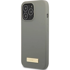 Hurtownia GSM - Etui Guess GUHMP13XSPLG Apple iPhone 13 Pro Max gri/grey hard case Silicone Logo Plate MagSafe - GUE2253 - {ean13} - Hurt