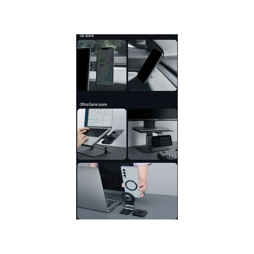 Univerzální držák Nillkin Snapflex Magnetic Mount MagSafe + adaptér Snaplink černý