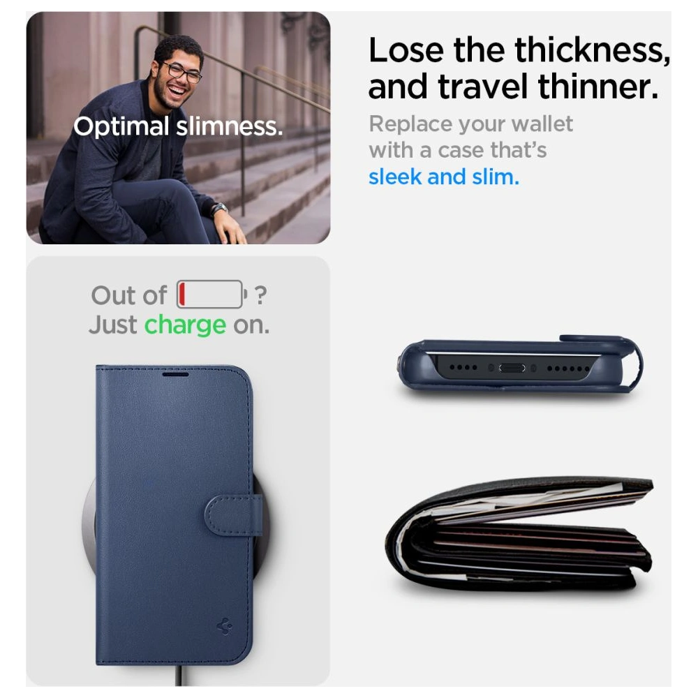Wholesale Spigen Wallet S Apple iPhone 14 Classic Blue - SPN2563 - {ean13} - Hurt