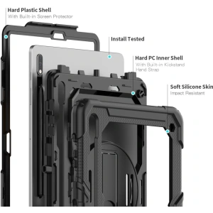Hurtownia GSM - Etui Tech-Protect Solid360 Samsung Galaxy Tab S8+ Plus/S7+ Plus/S7 FE 12.4 Negru - THP1474 - {ean13} - Hurt