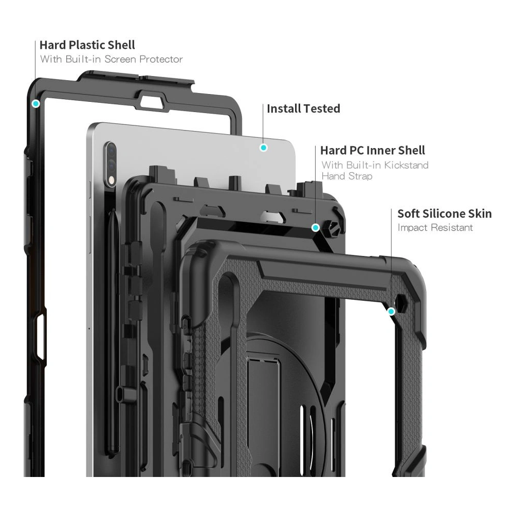 Hurtownia GSM - Case Tech-Protect Solid360 Samsung Galaxy Tab S8+ Plus/S7+ Plus/S7 FE 12.4 Schwarz - THP1474 - {ean13} - Hurt