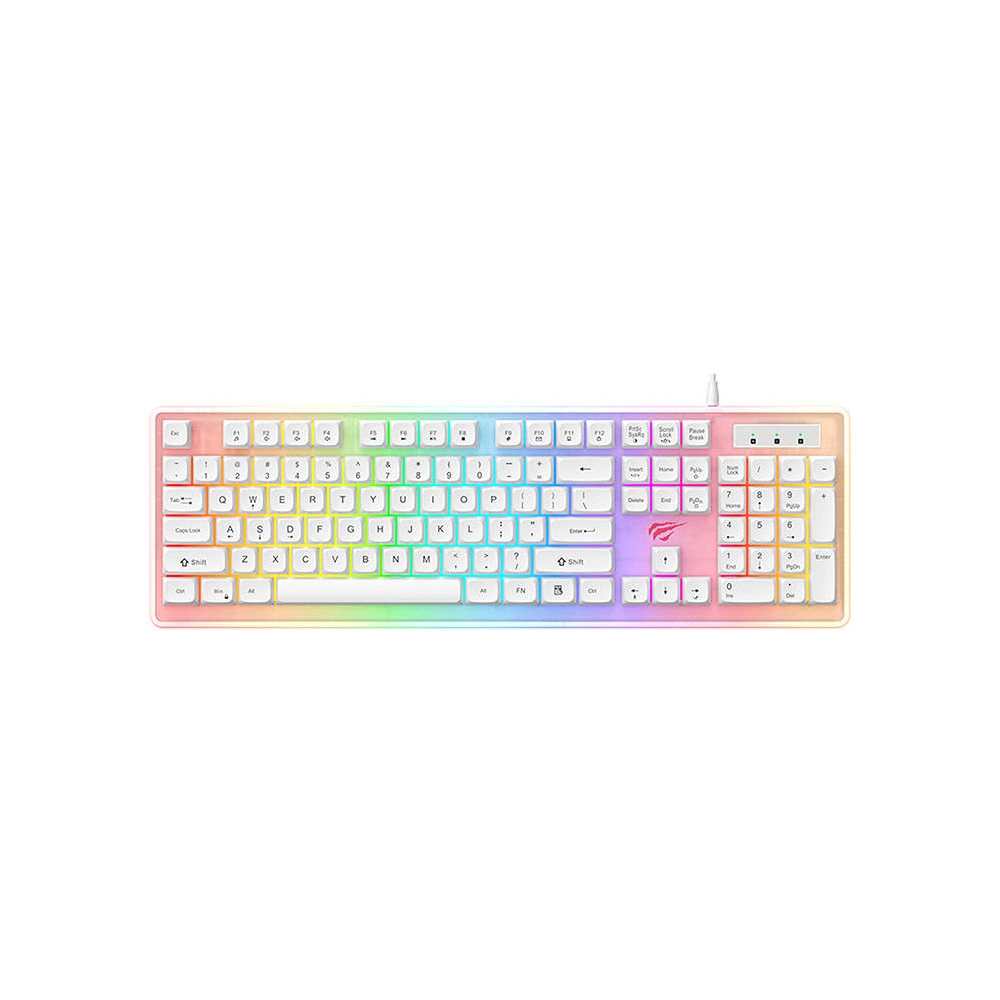Hurtownia GSM - Mechanická herní klávesnice Havit KB876L RGB (bílá) - HVT199 - {ean13} - Hurt