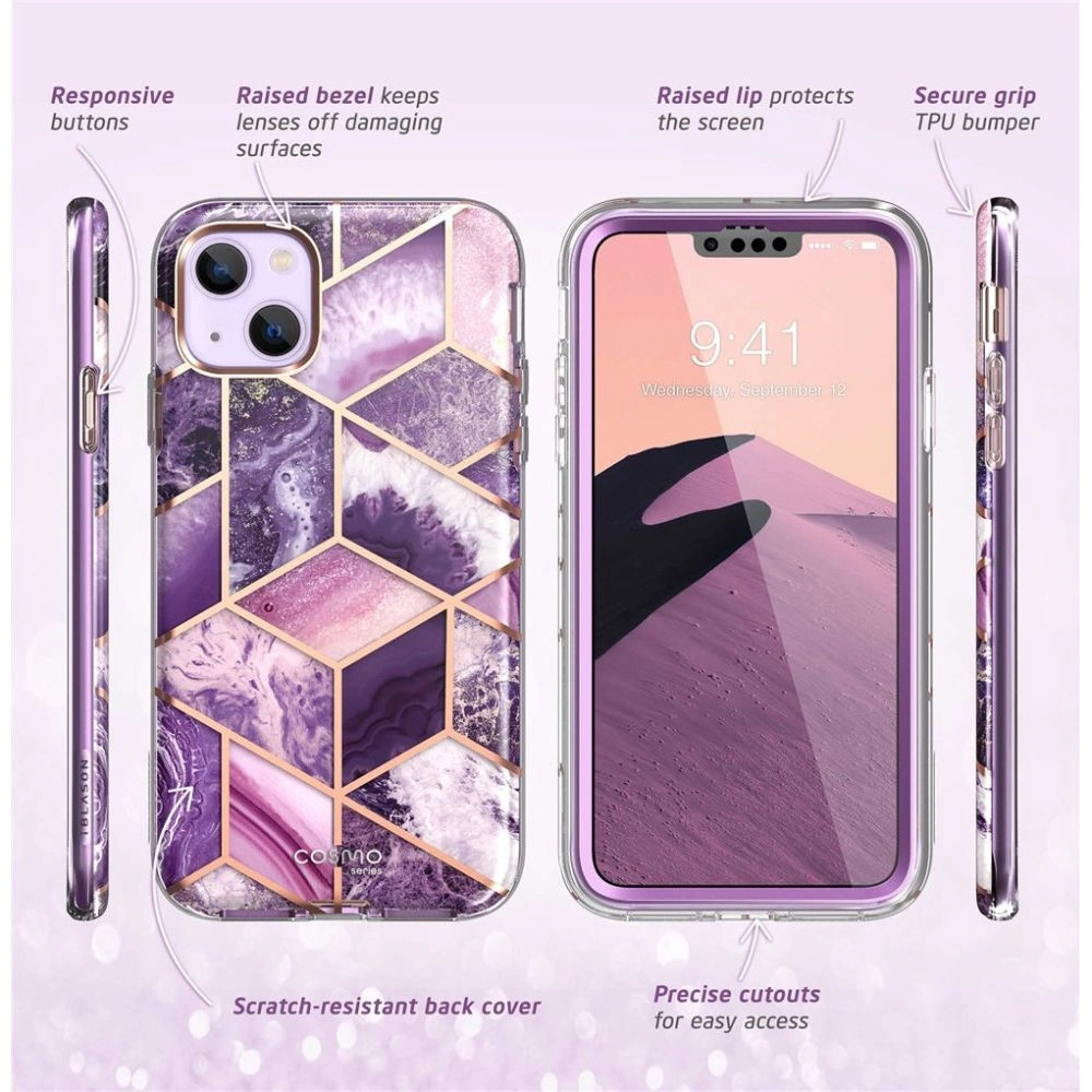 Wholesale Supcase Cosmo Apple iPhone 14 Plus / 15 Plus Marble Purple - SPC313 - {ean13} - Hurt