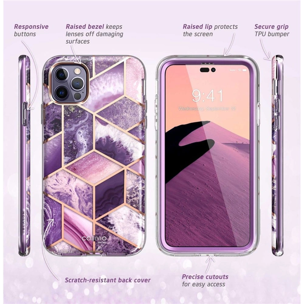 Wholesale Supcase Cosmo Apple iPhone 14 Pro Max Marble Purple - SPC316 - {ean13} - Hurt