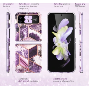 Wholesale Supcase Cosmo Samsung Galaxy Z Flip 4 Marble Purple - SPC318 - {ean13} - Hurt