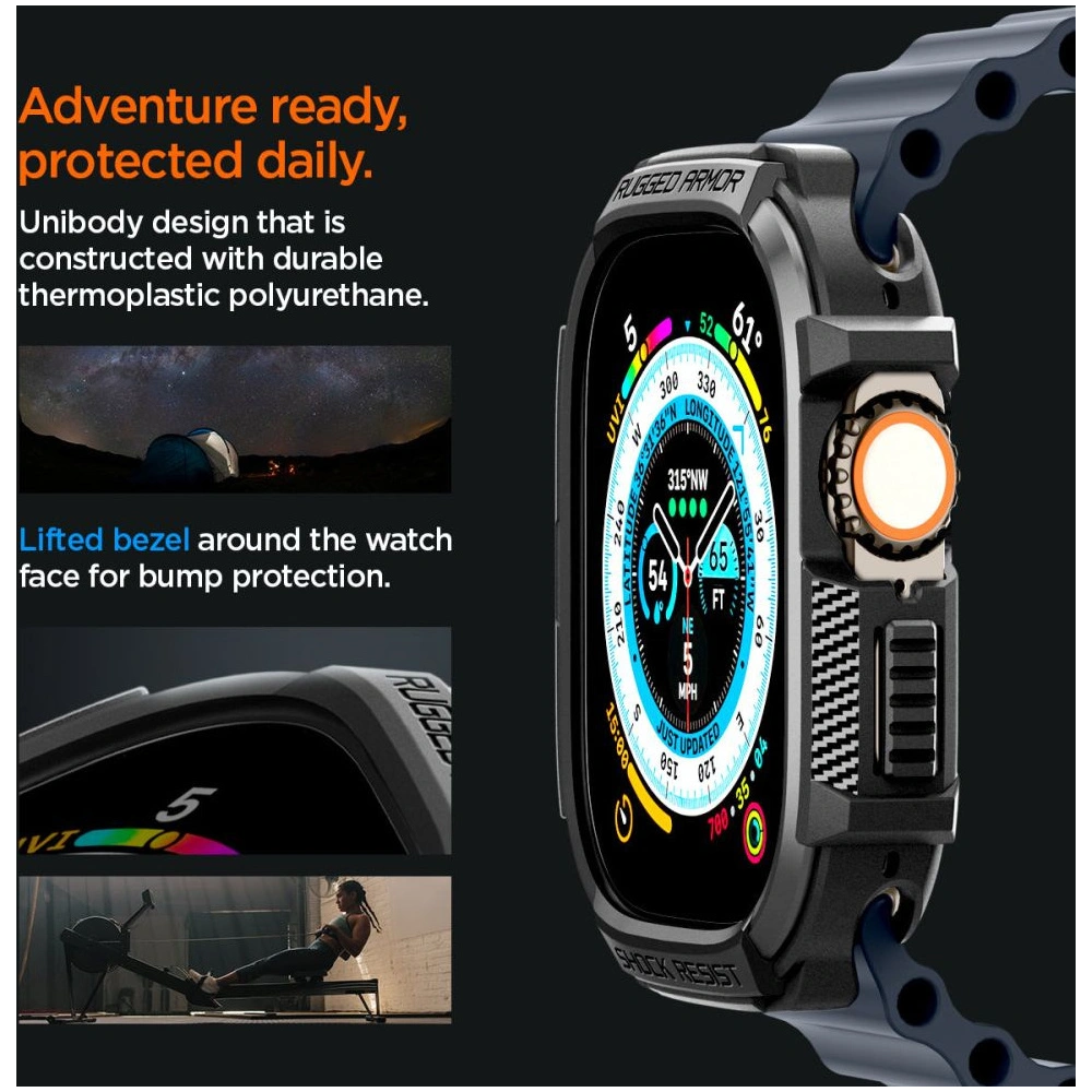 Hurtownia GSM - Etui Spigen Rugged Armor Apple Watch Ultra 49mm Matt Fekete - SPN2566 - {ean13} - Hurt