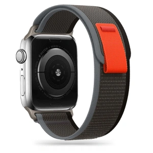 Pasek Tech-Protect Nylon Apple Watch 4/5/6/7/SE/8/9/Ultra 44/45/49mm Negru/Portocaliu