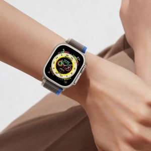 Pasek Tech-Protect Nylon Apple Watch 4/5/6/7/SE/8/9/Ultra 44/45/49mm Negru/Portocaliu