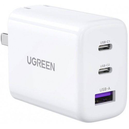 Ugreen Distributor - 6957303894963 - UGR1421 - UGREEN CD275 Wall Charger 2x USB-C, 1x USB, 65W (white) - B2B homescreen