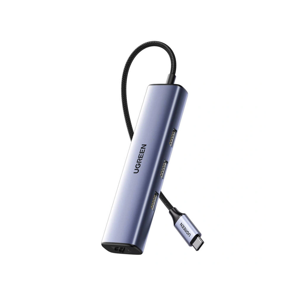 Hurtownia GSM - UGREEN CM475 USB-C Hub Adapter mit 3x USB 3.0, RJ45, USB-C PD (grau) - UGR1429 - {ean13} - Hurt