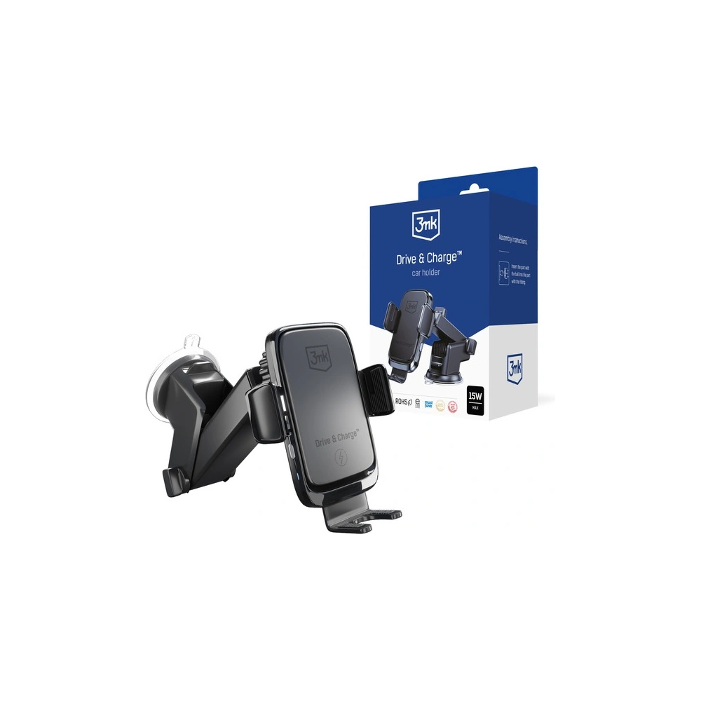 Hurtownia GSM - Automatická automobilová držák s bezdrátovou nabíječkou 3MK Drive&Charge 15W - 3MK4182 - {ean13} - Hurt