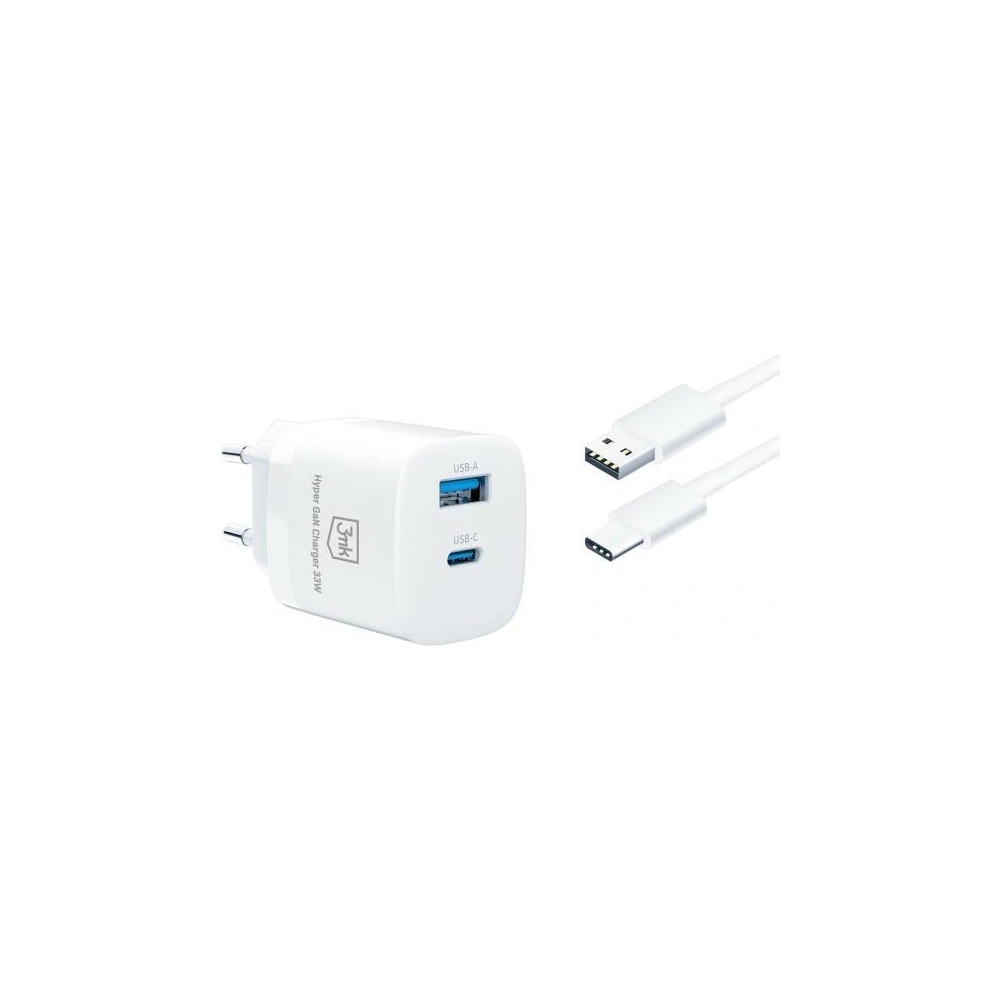 Hurtownia GSM - Hálózati töltő 3MK Hyper GaN Töltő 33W Power Delivery USB + USB-C - 3MK4183 - {ean13} - Hurt