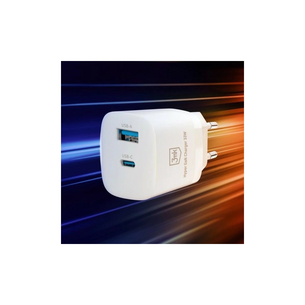 Hurtownia GSM - Hálózati töltő 3MK Hyper GaN Töltő 33W Power Delivery USB + USB-C - 3MK4183 - {ean13} - Hurt