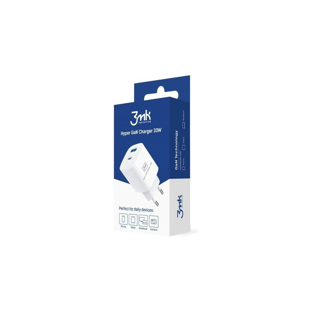 Hurtownia GSM - Hálózati töltő 3MK Hyper GaN Töltő 33W Power Delivery USB + USB-C - 3MK4183 - {ean13} - Hurt