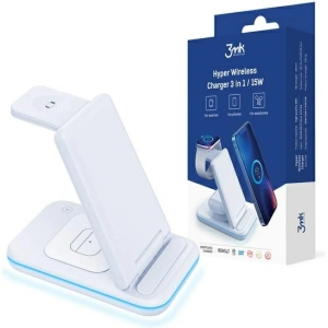 Hurtownia GSM - Vezeték nélküli töltő 3w1 3MK Hyper Wireless Charger 15W okostelefon/okosóra/fülhallgató - 3MK4184 - {ean13} - Hurt
