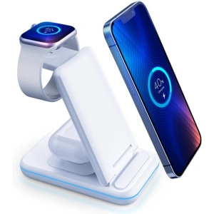 Hurtownia GSM - Vezeték nélküli töltő 3w1 3MK Hyper Wireless Charger 15W okostelefon/okosóra/fülhallgató - 3MK4184 - {ean13} - Hurt