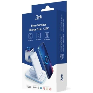 Hurtownia GSM - Vezeték nélküli töltő 3w1 3MK Hyper Wireless Charger 15W okostelefon/okosóra/fülhallgató - 3MK4184 - {ean13} - Hurt
