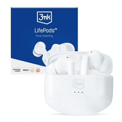 Słuchawki TWS 3MK LifePods Bluetooth 5.3 ANC białe