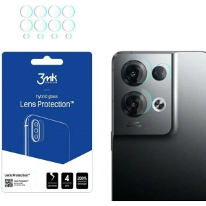 Hybridní sklo na objektiv fotoaparátu 3MK Lens Protect Oppo Reno 8 Pro [4 PACK]