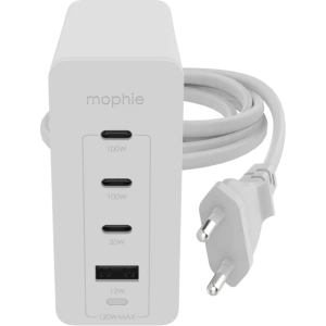 Hurtownia GSM - Síťová nabíječka Mophie GaN speedport 120W 3xUSB-C, 1xUSB-A (bílá) - MPH056 - {ean13} - Hurt