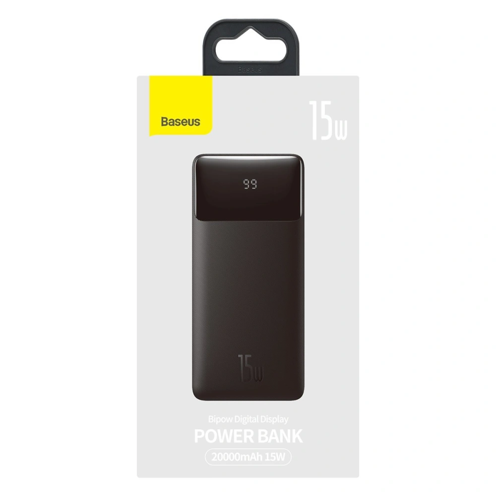 Hurtownia GSM - Powerbank Baseus Bipow 20000mAh 15W Overseas Edition alb + cablu USB-A/microUSB 0.25m negru - BSU3671 - {ean13} - Hurt
