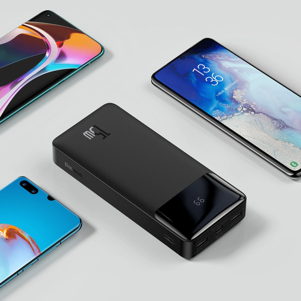 Hurtownia GSM - Powerbank Baseus Bipow 20000mAh 15W Overseas Edition bílý + kabel USB-A/microUSB 0.25m černý - BSU3671 - {ean13} - Hurt