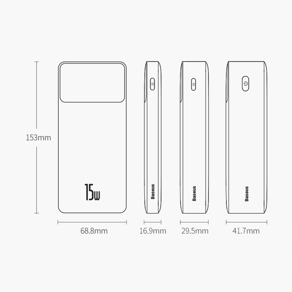 Hurtownia GSM - Powerbank Baseus Bipow 20000mAh 15W Overseas Edition alb + cablu USB-A/microUSB 0.25m negru - BSU3671 - {ean13} - Hurt