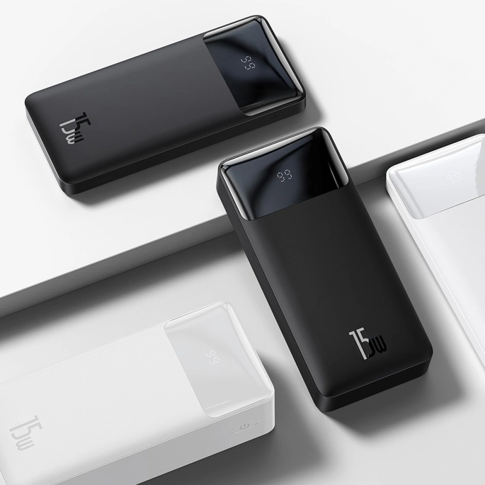 Hurtownia GSM - Powerbank Baseus Bipow 20000mAh 15W Overseas Edition bílý + kabel USB-A/microUSB 0.25m černý - BSU3671 - {ean13} - Hurt