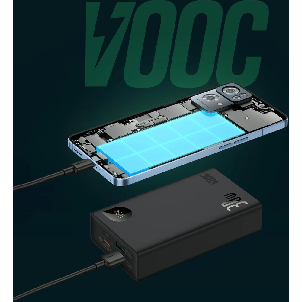 Hurtownia GSM - Powerbank Baseus Adaman2 20000mAh 30W 2xUSB/1xUSB-C Power Delivery Quick Charge SCP, Oppo Super VOOC negru - BSU3673 - {ean13} - Hurt