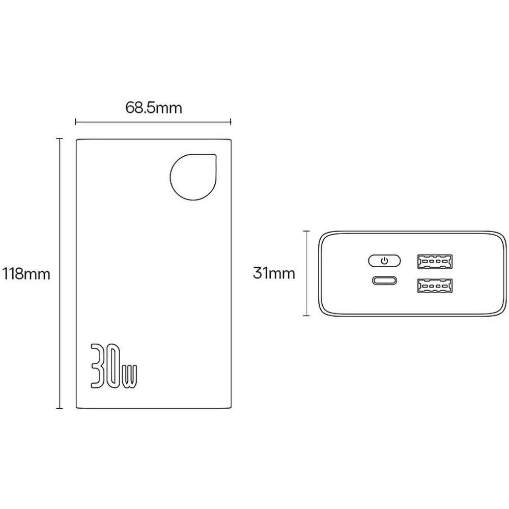 Hurtownia GSM - Powerbank Baseus Adaman2 20000mAh 30W 2xUSB/1xUSB-C Power Delivery Quick Charge SCP, Oppo Super VOOC negru - BSU3673 - {ean13} - Hurt