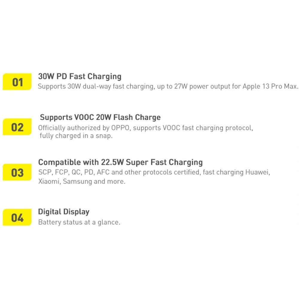 Hurtownia GSM - Powerbank Baseus Adaman2 20000mAh 30W 2xUSB/1xUSB-C Power Delivery Quick Charge SCP, Oppo Super VOOC negru - BSU3673 - {ean13} - Hurt
