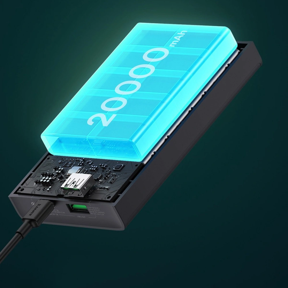 Hurtownia GSM - Powerbank Baseus Adaman2 20000mAh 30W 2xUSB/1xUSB-C Power Delivery Quick Charge SCP, Oppo Super VOOC černý - BSU3673 - {ean13} - Hurt