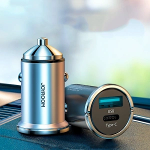 Hurtownia GSM - Autós töltő Joyroom USB/USB-C 20W 5A Power Delivery Gyors Töltés 3.0 AFC SCP szürke (C-A45) - JYR99 - {ean13} - Hurt