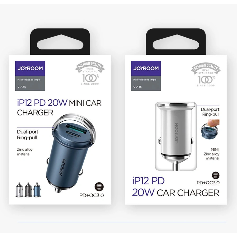 Hurtownia GSM - Auto nabíječka Joyroom USB/USB-C 20W 5A Power Delivery Quick Charge 3.0 AFC SCP modrá (C-A45) - JYR98 - {ean13} - Hurt