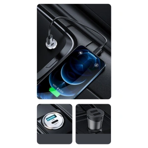 Hurtownia GSM - Autonabíječka Joyroom USB/USB-C 20W 5A Power Delivery Quick Charge 3.0 AFC SCP šedá (C-A45) - JYR99 - {ean13} - Hurt