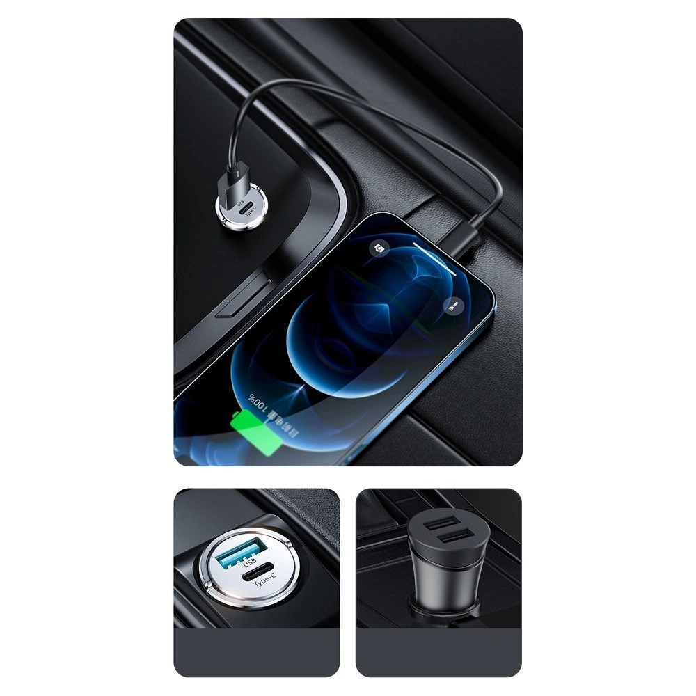 Hurtownia GSM - Autonabíječka Joyroom USB/USB-C 20W 5A Power Delivery Quick Charge 3.0 AFC SCP šedá (C-A45) - JYR99 - {ean13} - Hurt
