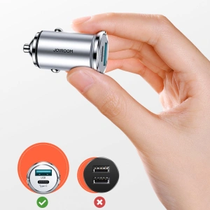 Hurtownia GSM - Autós töltő Joyroom USB/USB-C 20W 5A Power Delivery Gyors Töltés 3.0 AFC SCP szürke (C-A45) - JYR99 - {ean13} - Hurt