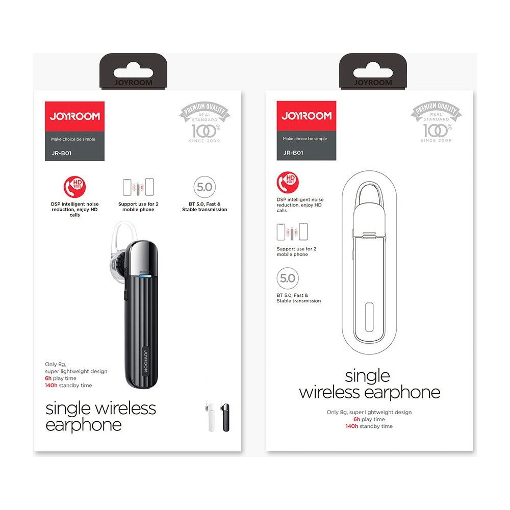 Hurtownia GSM - Căști wireless Joyroom Bluetooth 5.0 pentru mașină alb (JR-B01) - JYR101 - {ean13} - Hurt