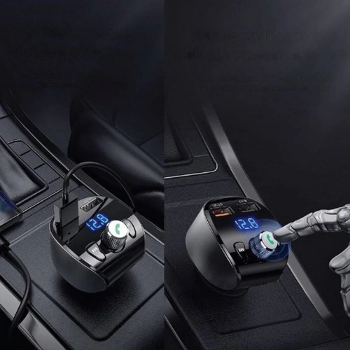 Transmiter FM Joyroom Bluetooth 5.0 MP3 micro SD 2xUSB 18W 3A QC 3.0 czarny (JR-CL02)