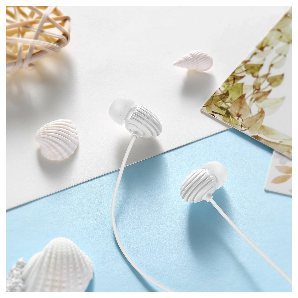 Kopfhörer Joyroom 3,5mm Mini-Klinke mit Fernbedienung und Mikrofon weiß (JR-EL112)