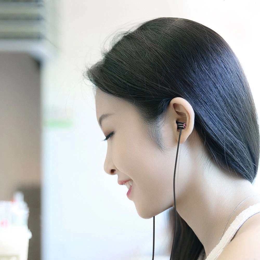Wholesale Joyroom ear headphones 3.5mm mini jack with remote and microphone black (JR-EL114) - JYR152 - {ean13} - Hurt