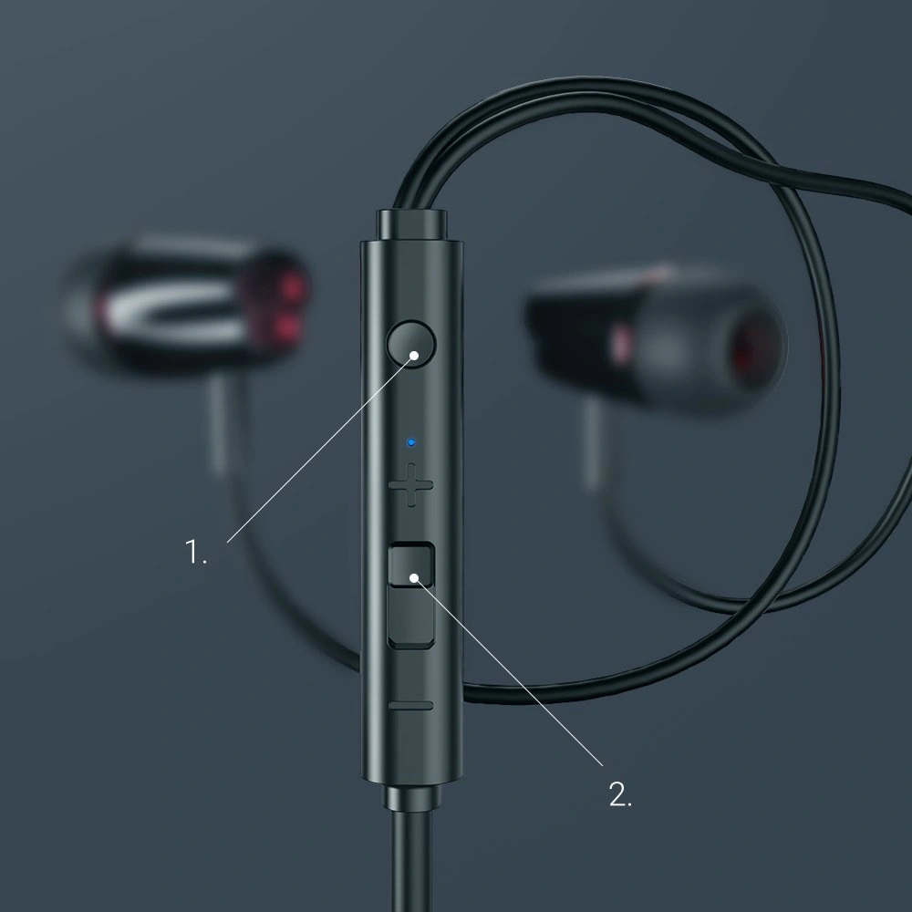 Wholesale Joyroom ear headphones 3.5mm mini jack with remote and microphone black (JR-EL114) - JYR152 - {ean13} - Hurt