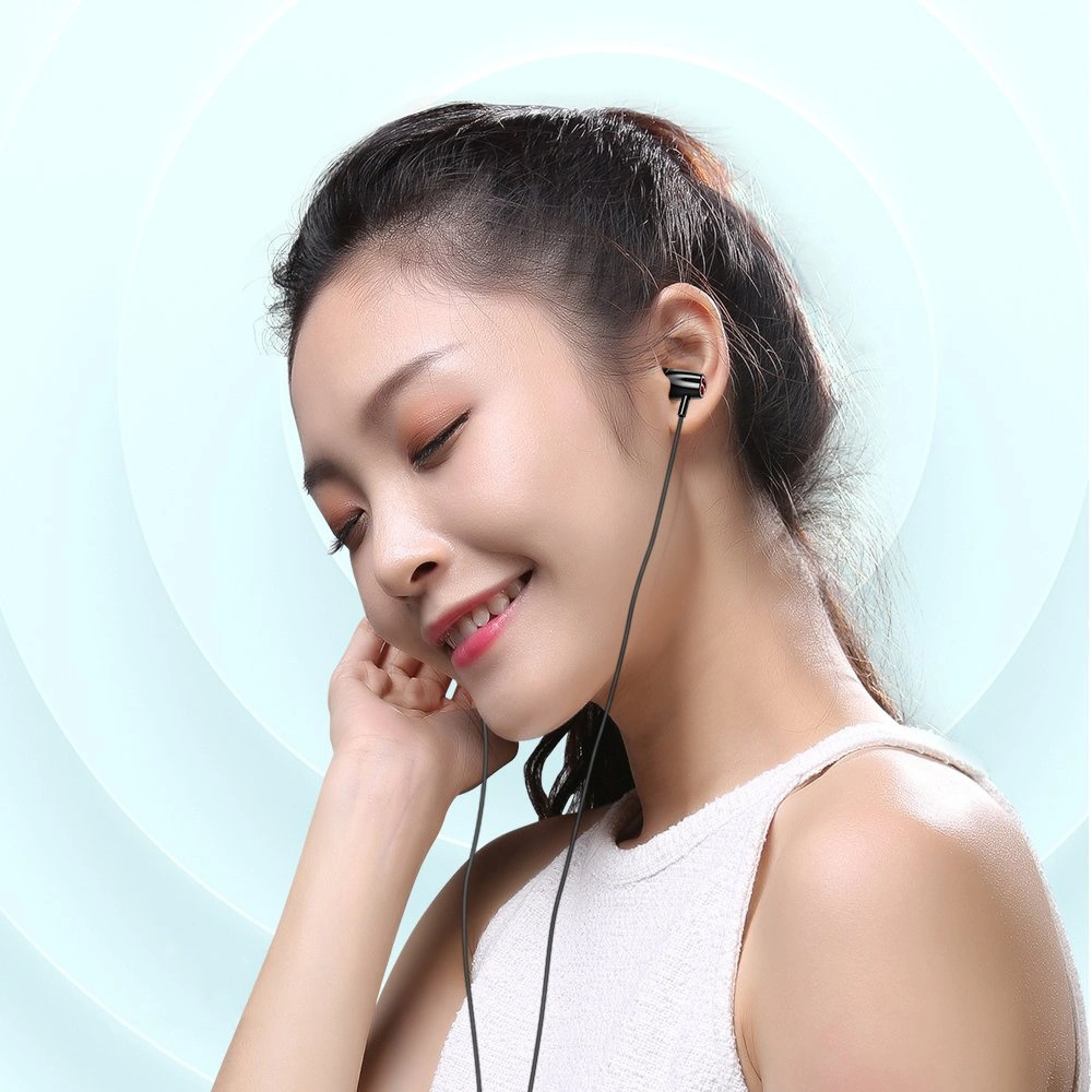 Wholesale Joyroom ear headphones 3.5mm mini jack with remote and microphone black (JR-EL114) - JYR152 - {ean13} - Hurt