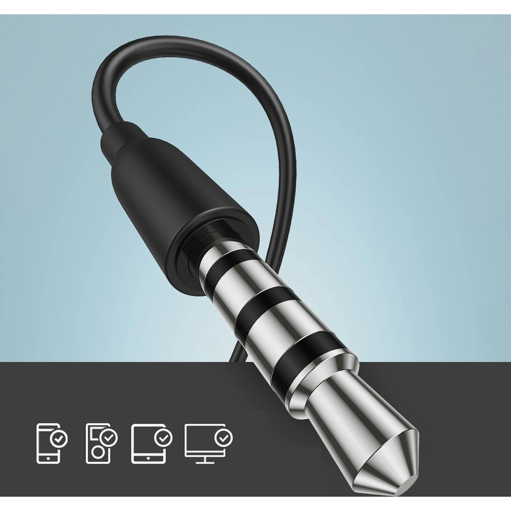 Wholesale Joyroom ear headphones 3.5mm mini jack with remote and microphone black (JR-EL114) - JYR152 - {ean13} - Hurt